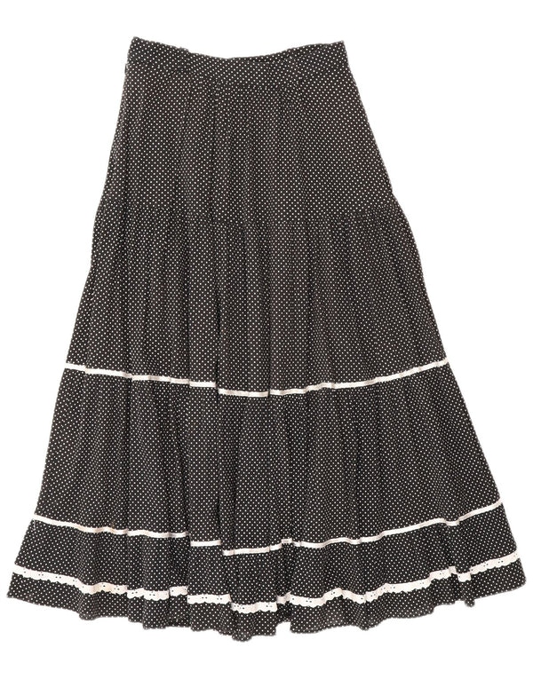 Elkont Womens High Waist Tiered Skirt EU 36 Small W24 Black Spotted