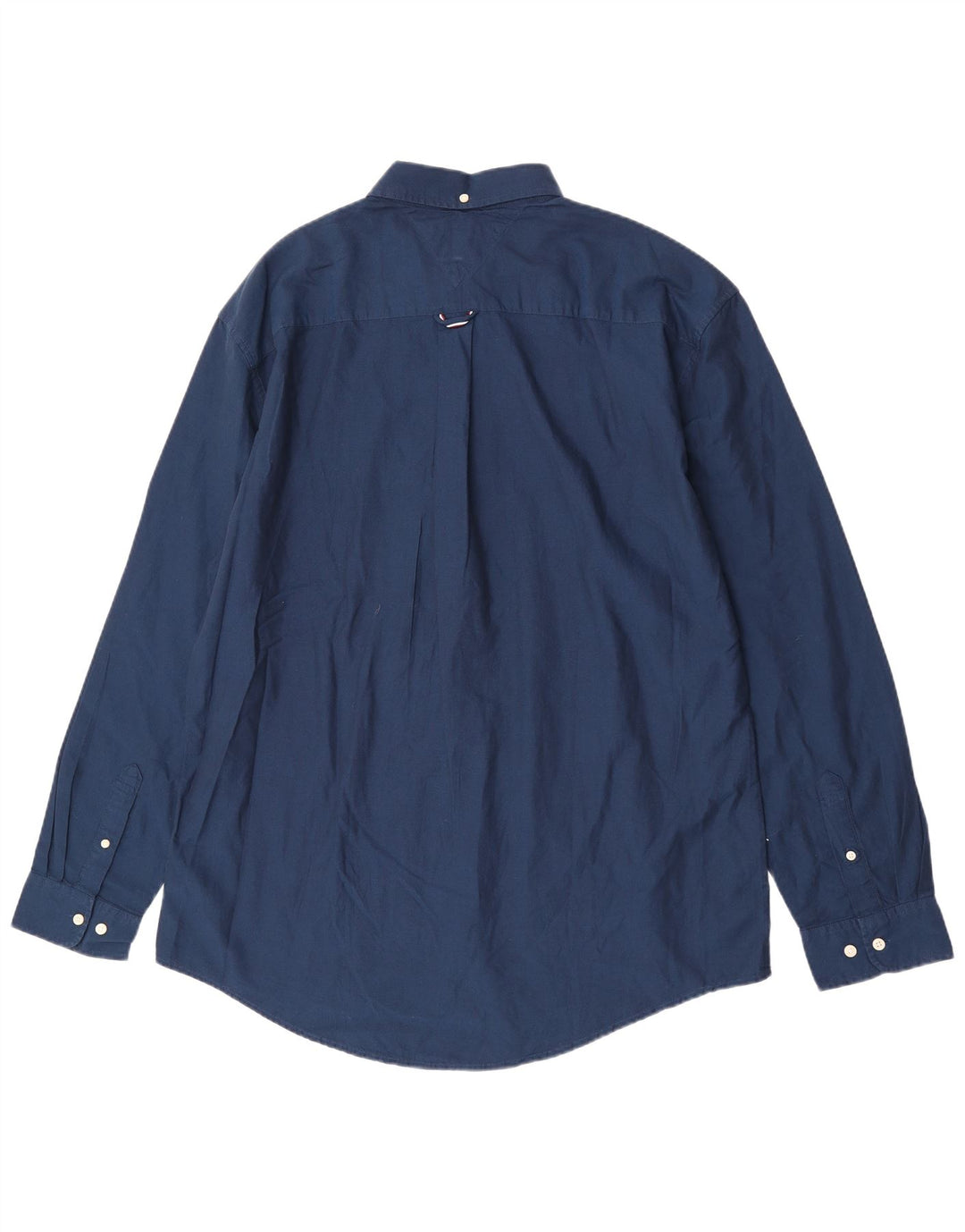 Tommy Hilfiger Mens Custom Fit Shirt 2XL Navy Blue Cotton