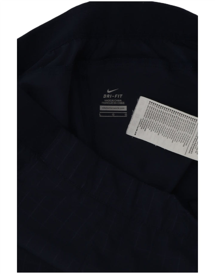 Nike Mens Dri Fit Chino Shorts Large W34 Navy Blue Check Polyester