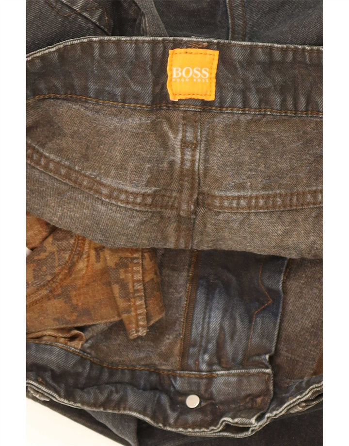 Hugo Boss Mens Straight Jeans W34 L34 Black Cotton