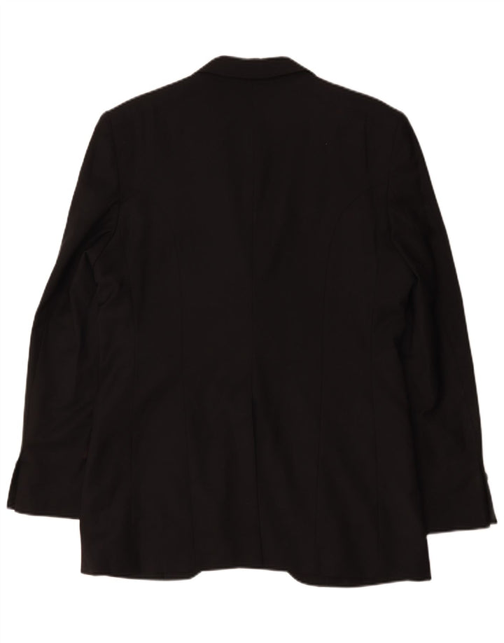 Zara Mens 2 Button Blazer Jacket EU 50 Medium Black Wool