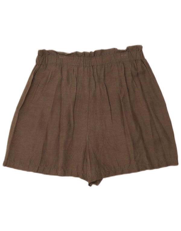 Zara Womens High Waist Wide Leg Casual Shorts Medium W28 Khaki Cupro