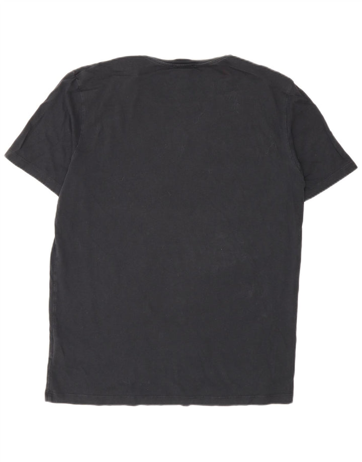 Cos Mens T-Shirt Top Medium Black Cotton