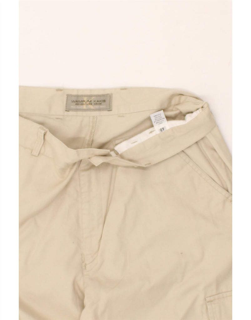 WAMPUM Mens Straight Cargo Trousers IT 48 Medium W34 L27 Beige Cotton | Vintage Wampum | Thrift | Second-Hand Wampum | Used Clothing | Messina Hembry 