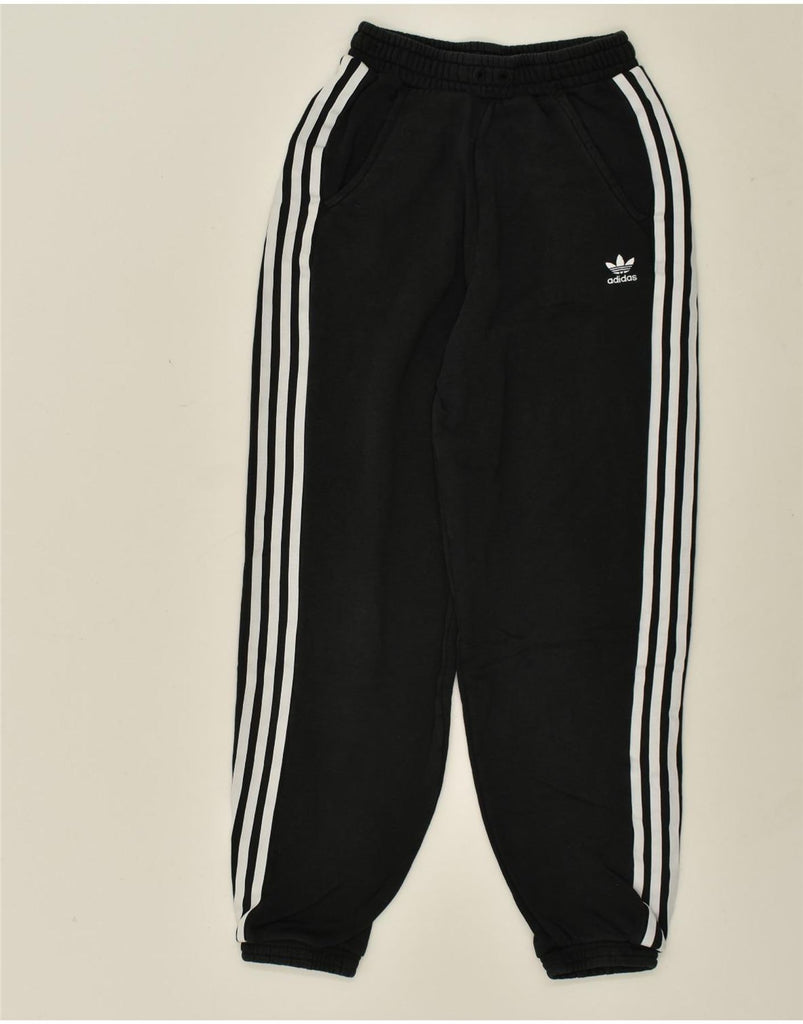 ADIDAS Womens Tracksuit Trousers Joggers UK 6 XS  Black Cotton | Vintage Adidas | Thrift | Second-Hand Adidas | Used Clothing | Messina Hembry 