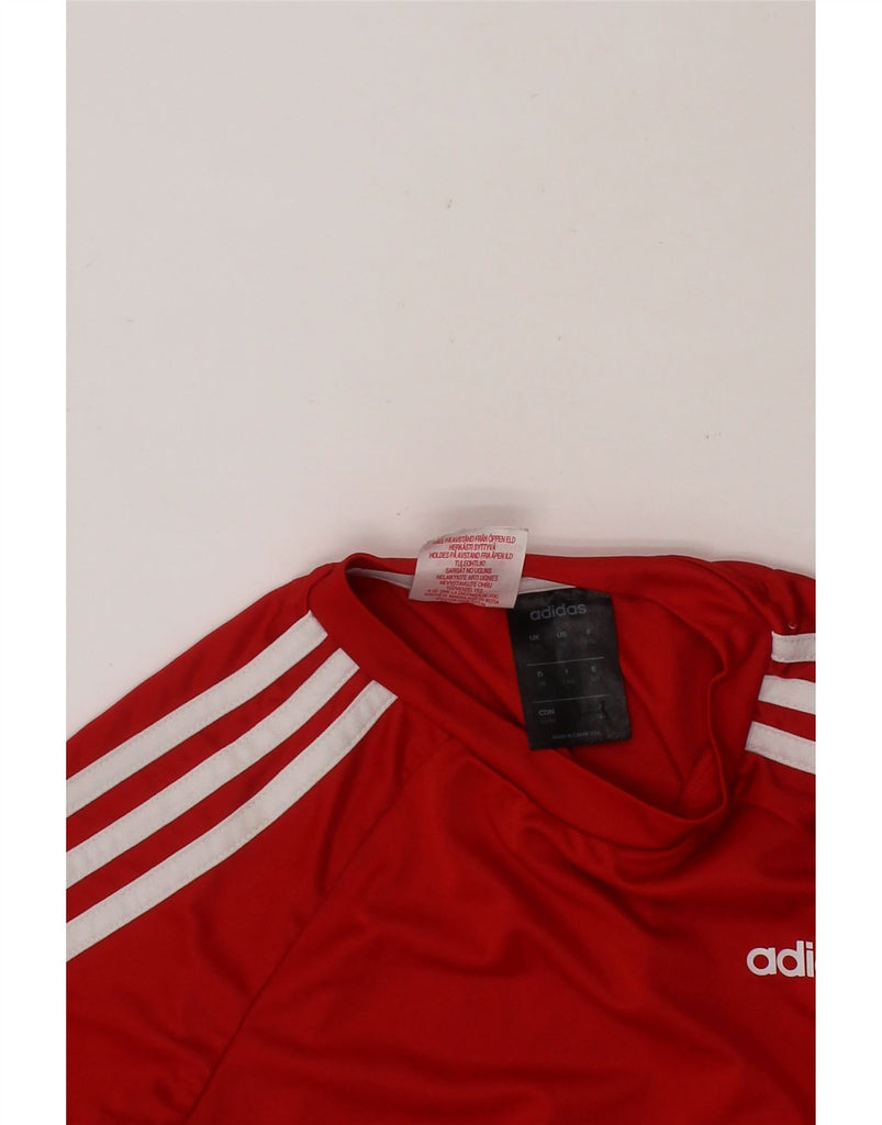 ADIDAS Boys T-Shirt Top 7-8 Years Red Polyester Vintage Adidas and Second-Hand Adidas from Messina Hembry 