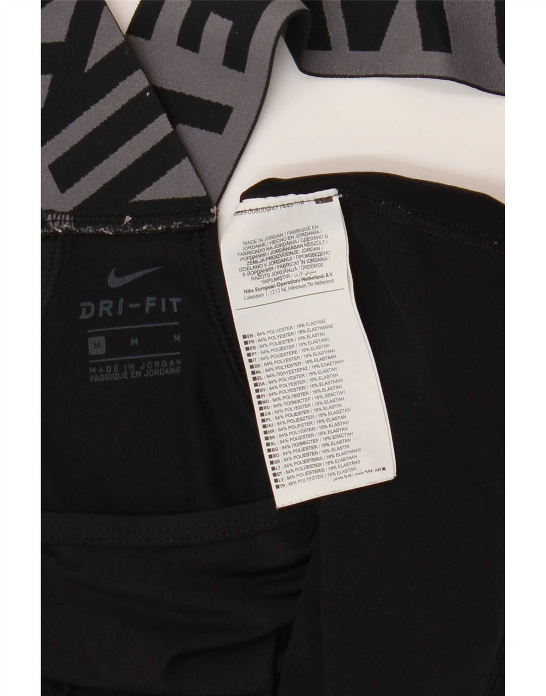 Nike Womens Dri Fit Sport Bra Graphic Vest Top UK 14 Medium Black Polyester