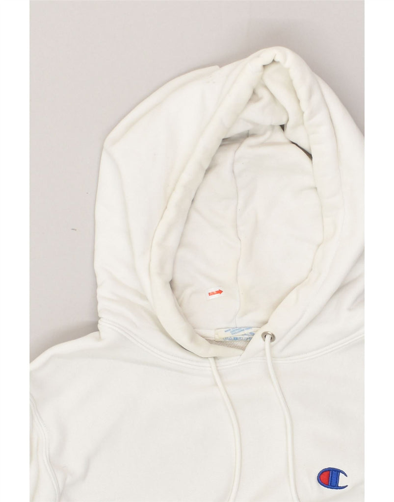 CHAMPION Mens Hoodie Jumper Medium White Cotton | Vintage Champion | Thrift | Second-Hand Champion | Used Clothing | Messina Hembry 