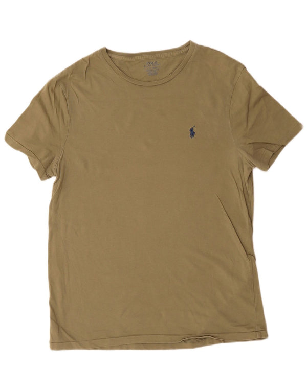 Polo Ralph Lauren Mens Custom Slim Fit T-Shirt Top Large Khaki Cotton