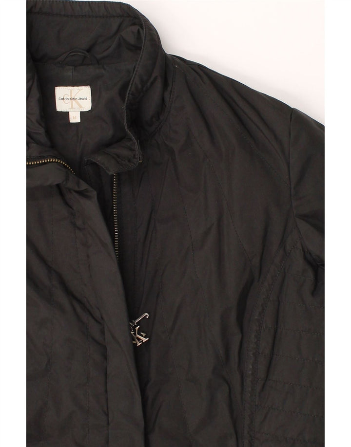 CALVIN KLEIN JEANS Womens Overcoat UK 14 Medium Black Polyester Vintage Calvin Klein Jeans and Second-Hand Calvin Klein Jeans from Messina Hembry 