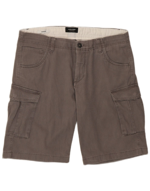 Jack & Jones Mens Cargo Shorts Large W36  Grey Cotton