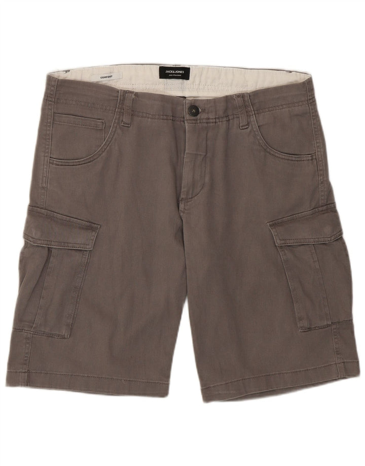 Jack & Jones Mens Cargo Shorts Large W36  Grey Cotton