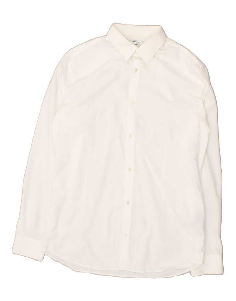 JACK & JONES Mens NON - IRON Shirt Large White Cotton | Vintage Jack & Jones | Thrift | Second-Hand Jack & Jones | Used Clothing | Messina Hembry 