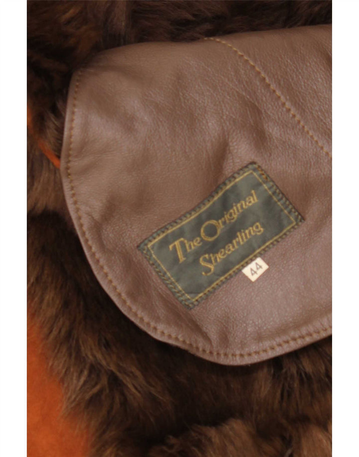 Vintage Womens Loose Fit Shearling Coat IT 44 Medium Brown