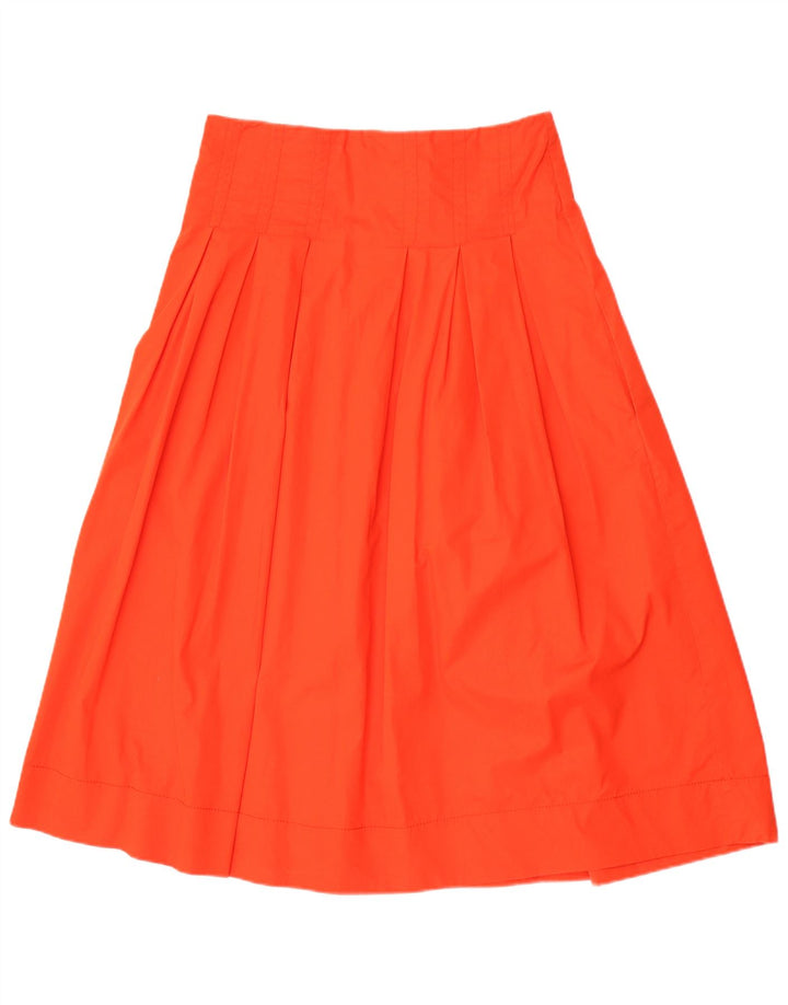Zara Womens A-Line Skirt Large W30  Orange Cotton