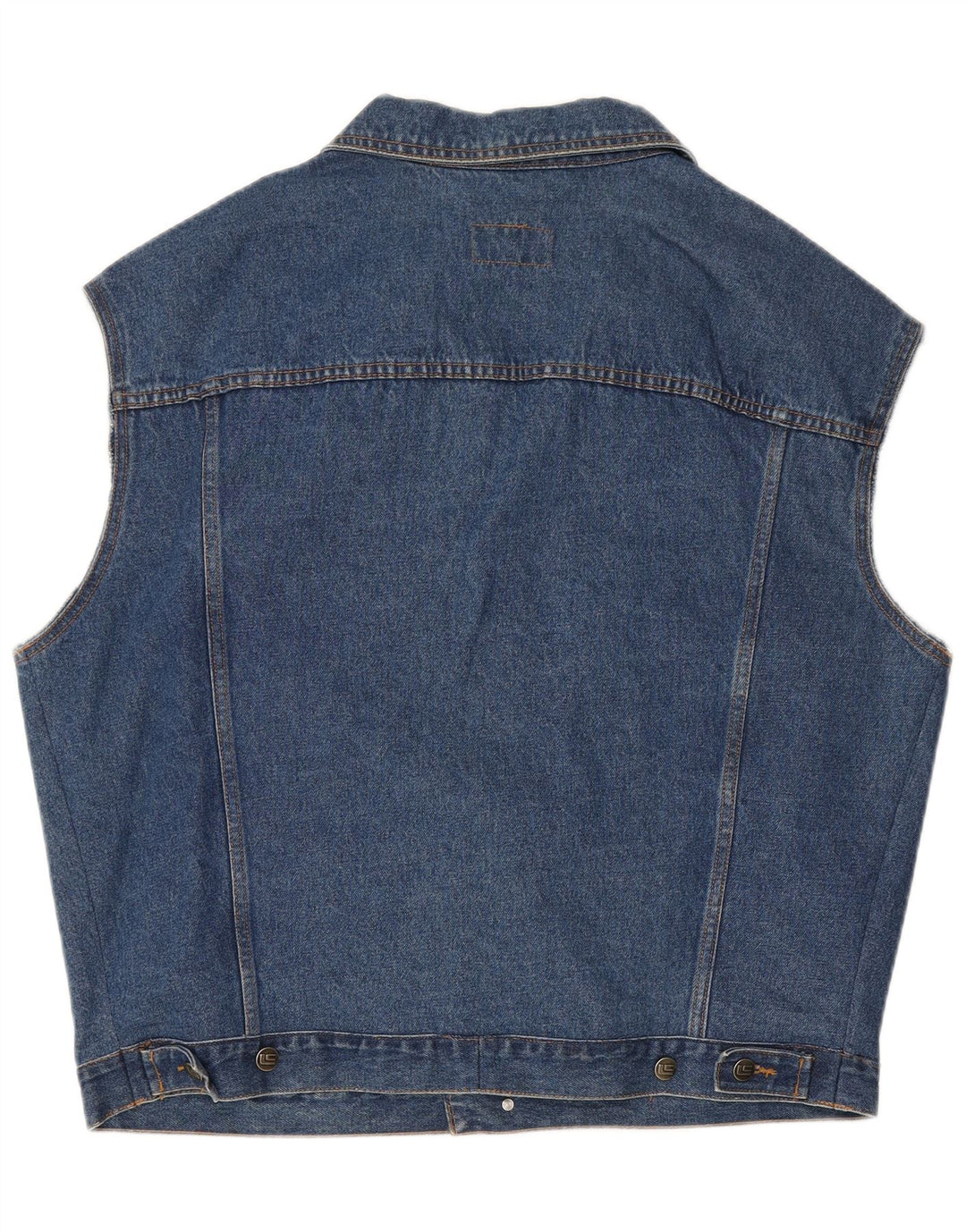 Vintage Mens Denim Gilet UK 46 3XL Blue