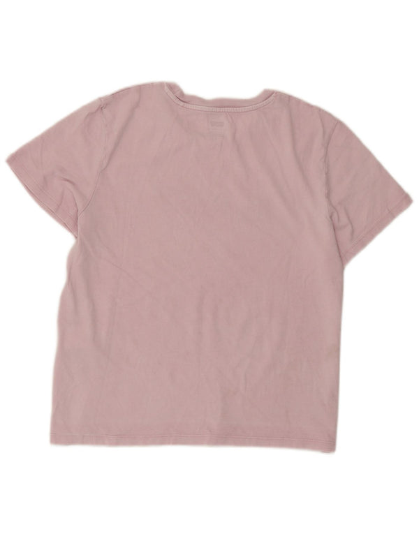 Levi's Womens Crop Graphic T-Shirt Top UK 12 Medium Pink Cotton