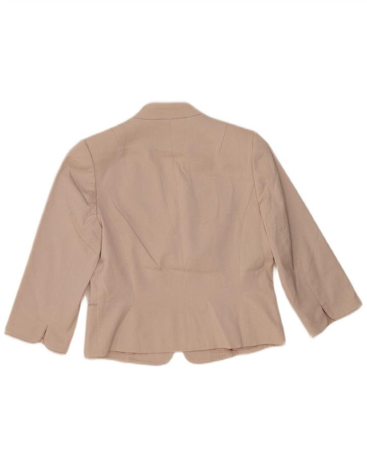 Phase Eight Womens 3/4 Sleeve Blazer Jacket UK 12 Medium Beige Acetate
