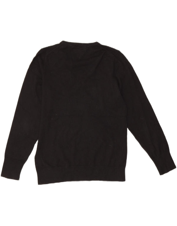 Tommy Hilfiger Womens V-Neck Jumper Sweater UK 18 XL Black Cotton