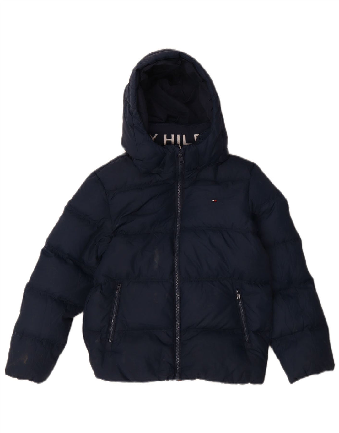 Tommy Hilfiger Boys Hooded Padded Jacket 9-10 Years Navy Blue Polyester