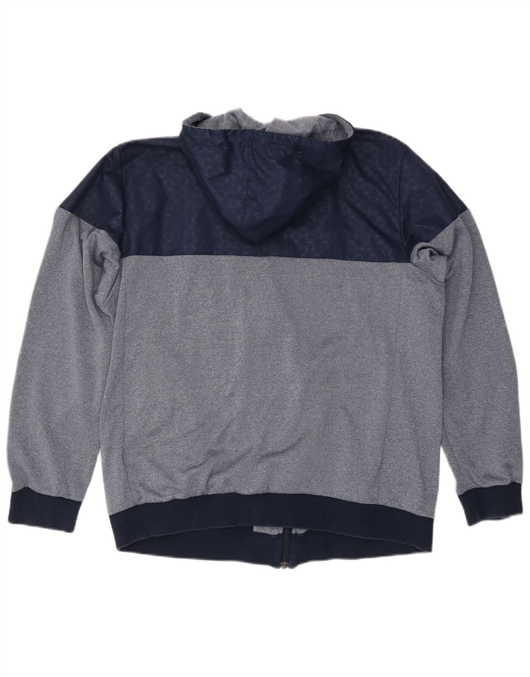 Adidas Mens Hooded Tracksuit Top Jacket Large Navy Blue Colourblock