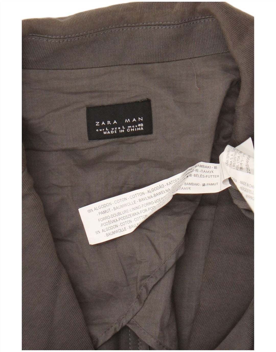 Zara Mens Knit 2 Button Blazer Jacket UK 40 Large Grey Cotton