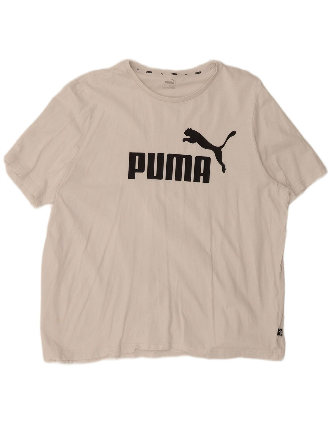 PUMA Mens Graphic T-Shirt Top 2XL White Cotton