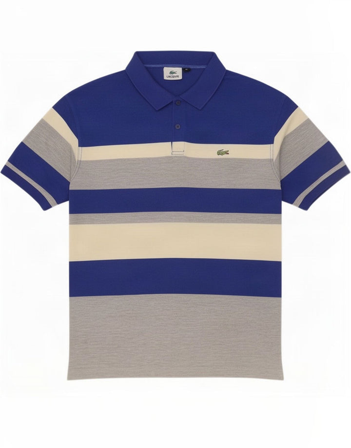 Lacoste Mens Polo Shirt XL Multicoloured Striped Polyester