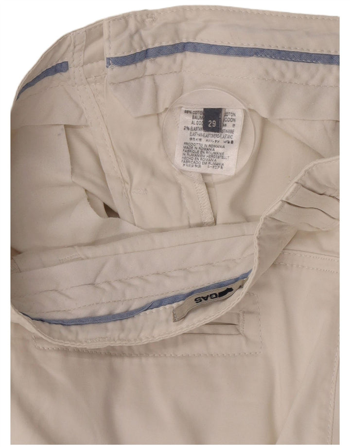 Gas Mens Chino Shorts W29 Medium White Cotton