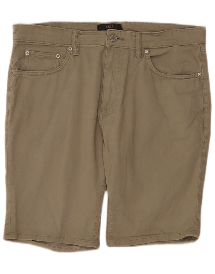 Marks & Spencer Mens Casual Shorts W34 Large  Khaki Cotton