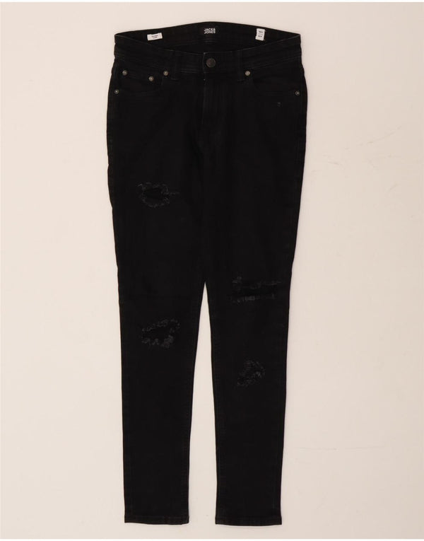 Jack & Jones Boys Liam Distressed Skinny Jeans 13-14 Years W28 L28 Black