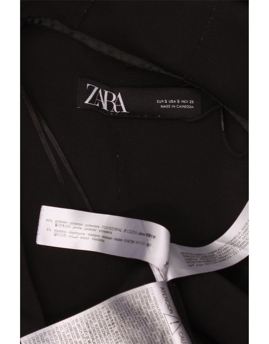 ZARA Womens Hooded Overcoat UK 10 Small Black Polyester Vintage Zara and Second-Hand Zara from Messina Hembry 
