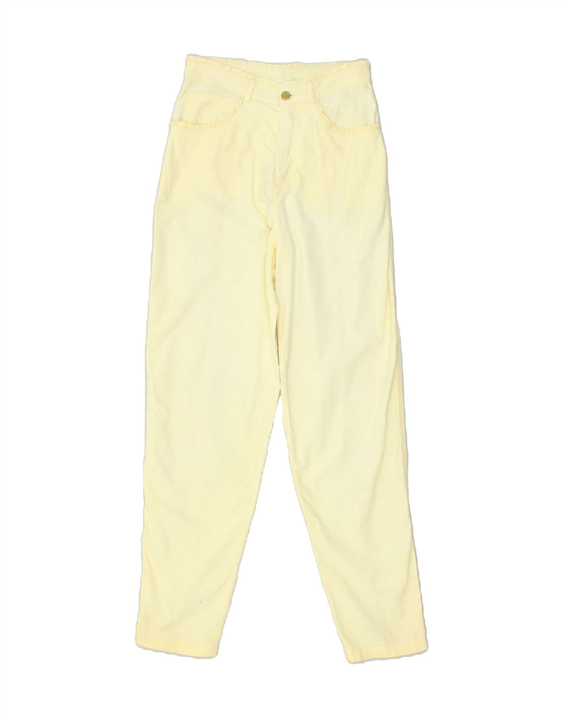 VINTAGE Womens Slim Casual Trousers W28 L31 Yellow Cotton | Vintage Vintage | Thrift | Second-Hand Vintage | Used Clothing | Messina Hembry 