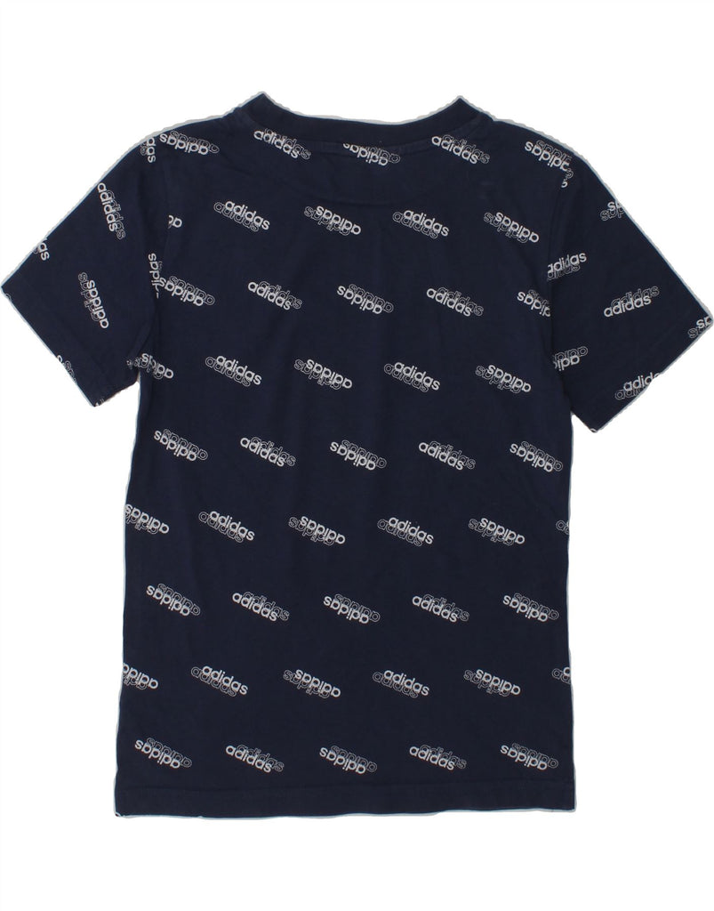 ADIDAS Boys Graphic T-Shirt Top 7-8 Years Navy Blue Cotton | Vintage Adidas | Thrift | Second-Hand Adidas | Used Clothing | Messina Hembry 