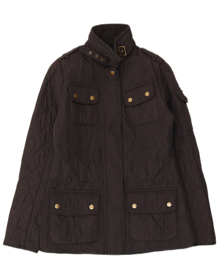 Barbour Womens Quilted Jacket UK 8 Small Black Polyester