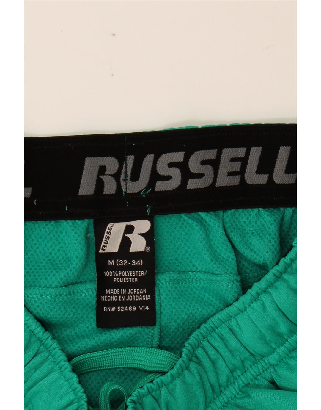 RUSSELL ATHLETIC Mens Sport Shorts Medium  Green Colourblock Polyester Vintage Russell Athletic and Second-Hand Russell Athletic from Messina Hembry 