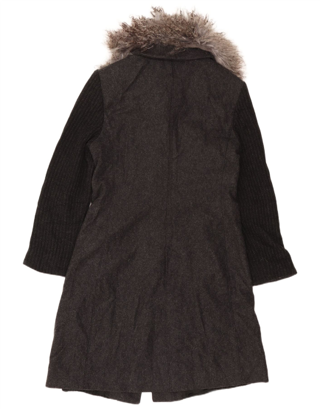 Misto Womens Knit Overcoat UK 10 Small Grey Colourblock Wool