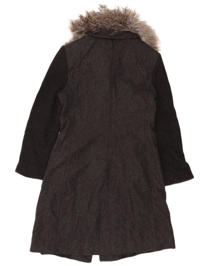 Misto Womens Knit Overcoat UK 10 Small Grey Colourblock Wool