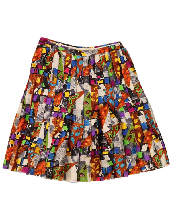 Vintage Womens Knife Pleated Skirt W28 Medium Multicoloured