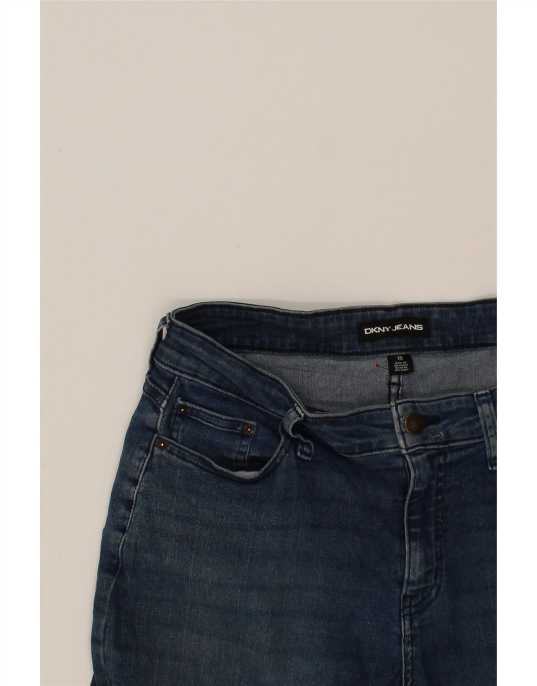 DKNY Womens Denim Shorts US 10 Large W32 Blue Cotton Vintage Dkny and Second-Hand Dkny from Messina Hembry 