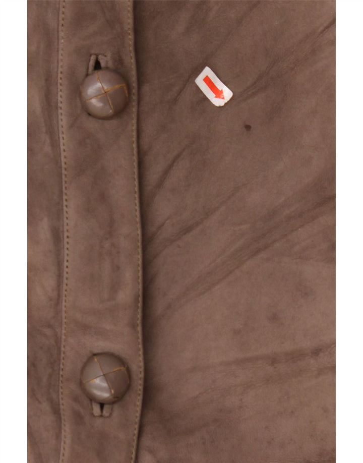 VINTAGE Womens Shearling Coat UK 14 Large Beige