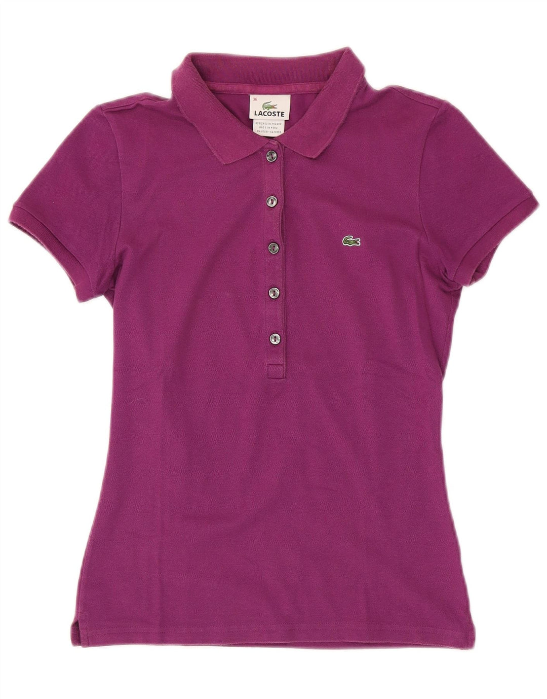 LACOSTE Womens Polo Shirt Size 36 Small Purple Cotton
