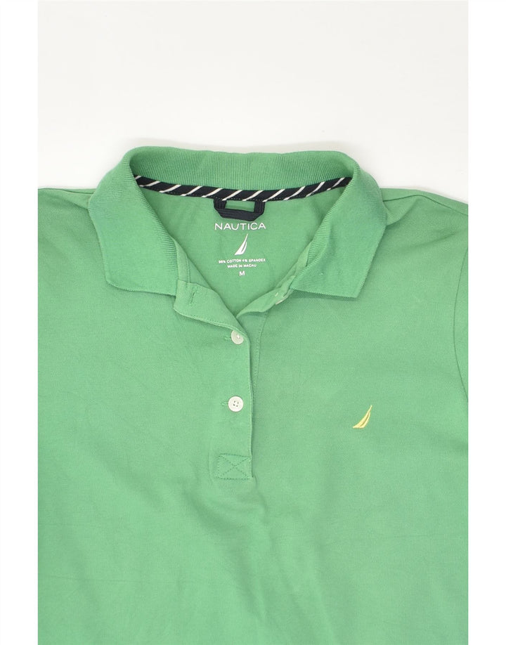 NAUTICA Womens Polo Shirt UK 14 Medium Green Cotton | Vintage Nautica | Thrift | Second-Hand Nautica | Used Clothing | Messina Hembry 