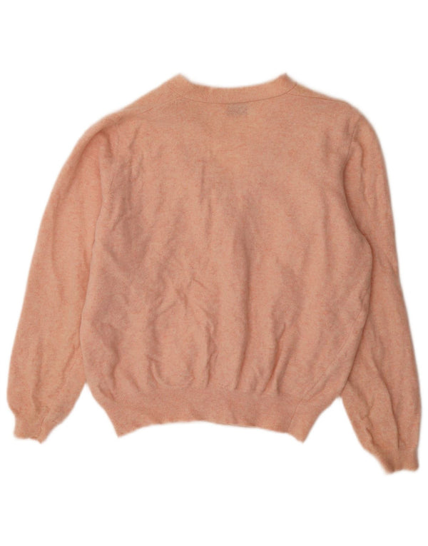 Benetton Womens Cardigan Sweater UK 14 Large Pink Flecked Wool