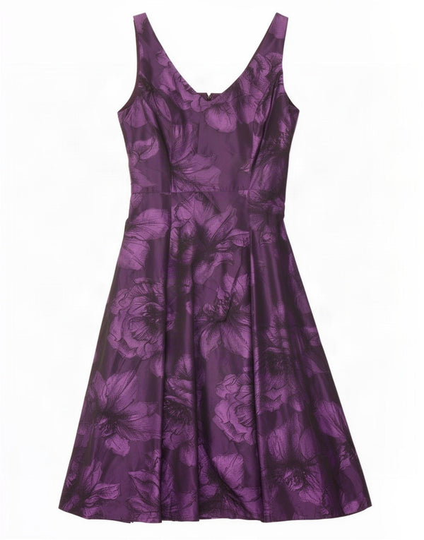 Phase Eight Womens Sleeveless A-Line Dress UK 8 Small Purple Floral