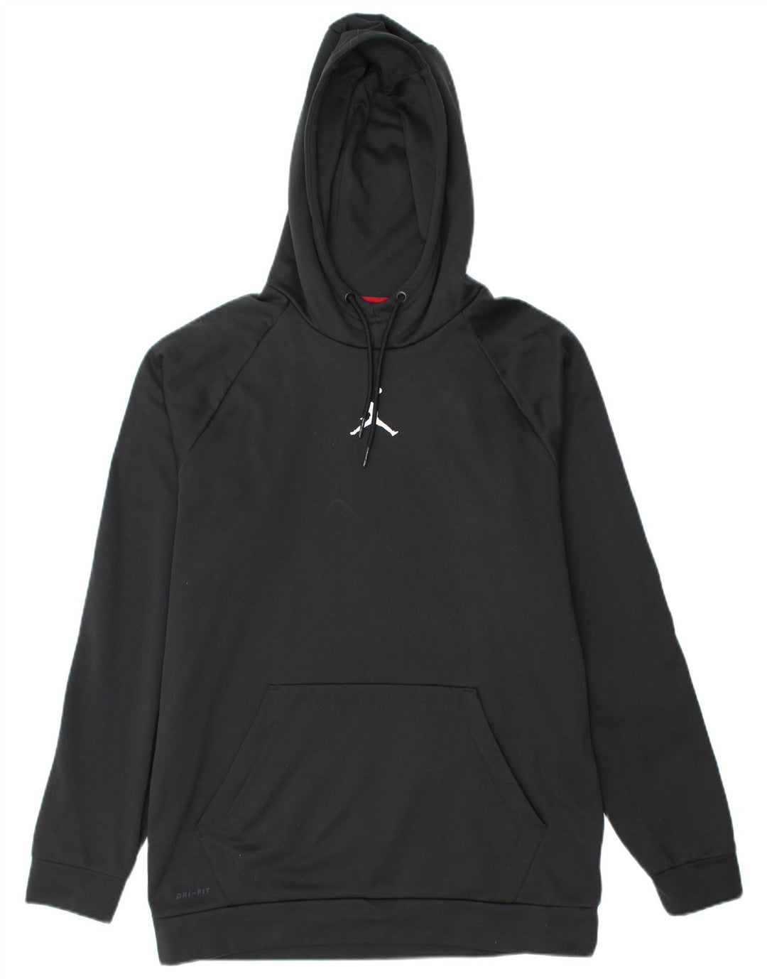 JORDAN Mens Dri Fit Hoodie Jumper Large Black Polyester