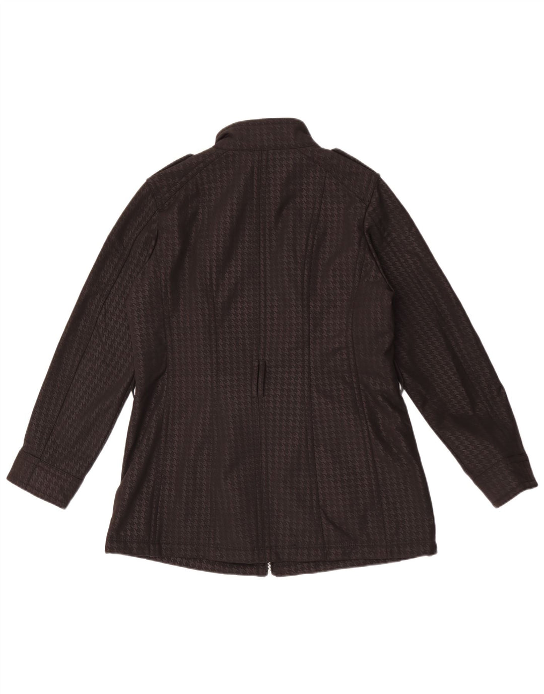 Michael Kors Womens Military Jacket UK 16 Large Black Houndstooth Polyester