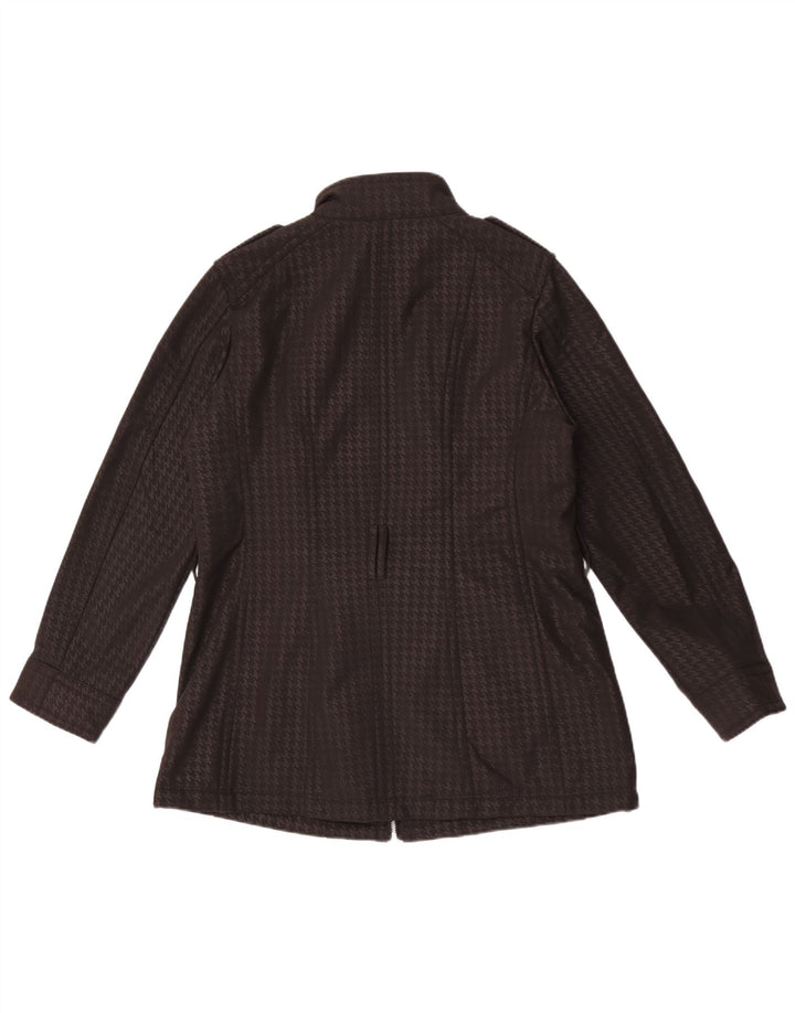 Michael Kors Womens Military Jacket UK 16 Large Black Houndstooth Polyester