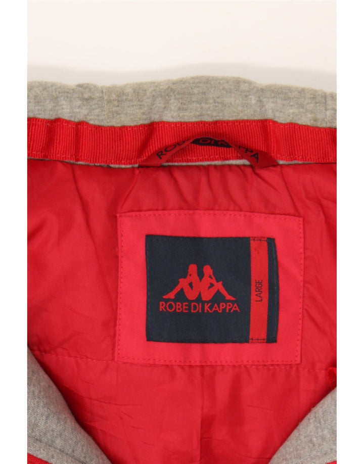KAPPA Mens Hooded Bomber Jacket UK 40 Large Red Nylon Vintage Kappa and Second-Hand Kappa from Messina Hembry 