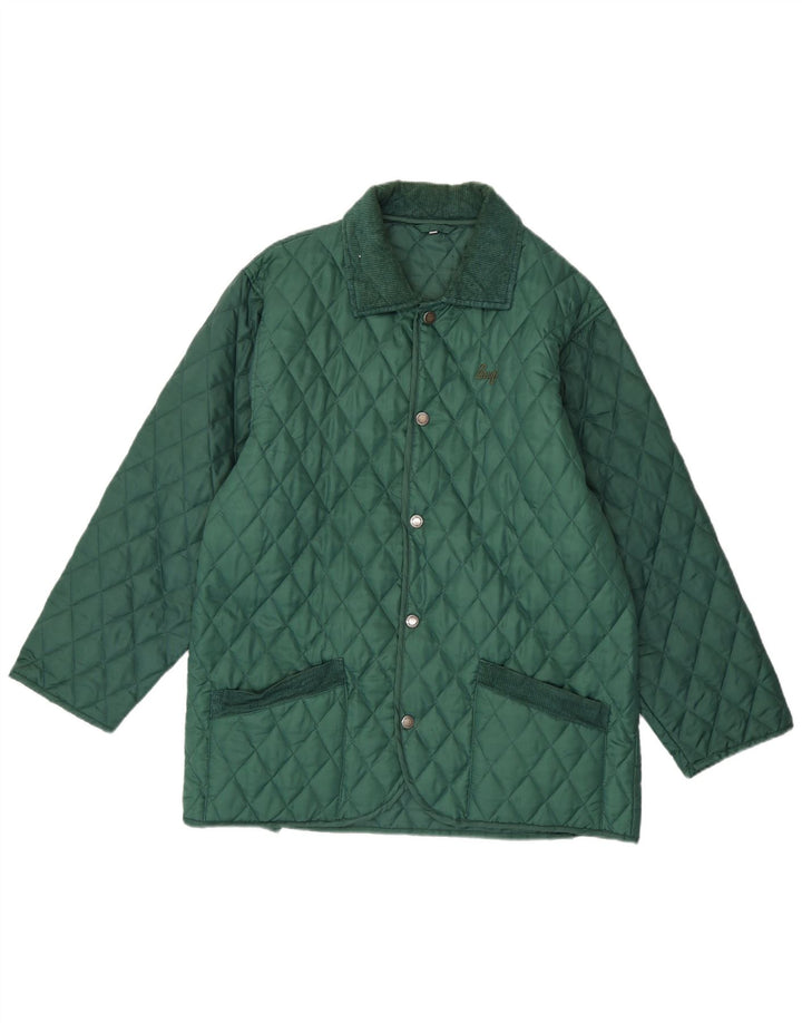 Brugi Mens Quilted Jacket UK 38 Medium Green
